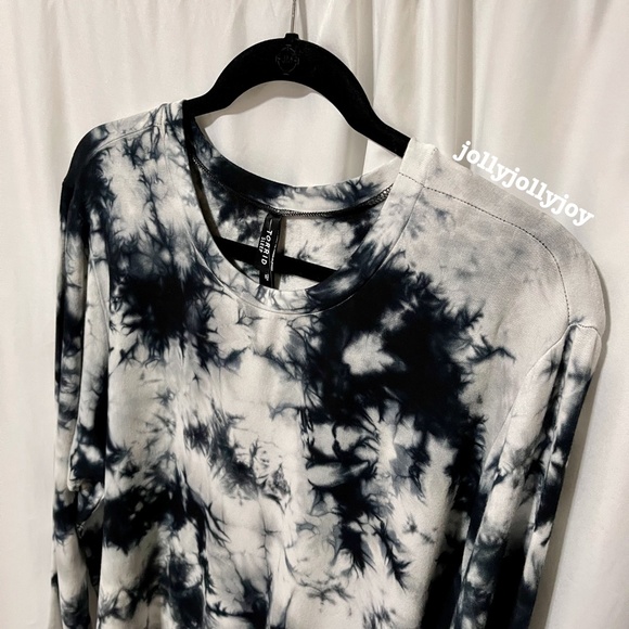 SET: Torrid Dream Fleece Tie Dye Black & White Sleep Sweatshirt/Legging 2X - Picture 6 of 14